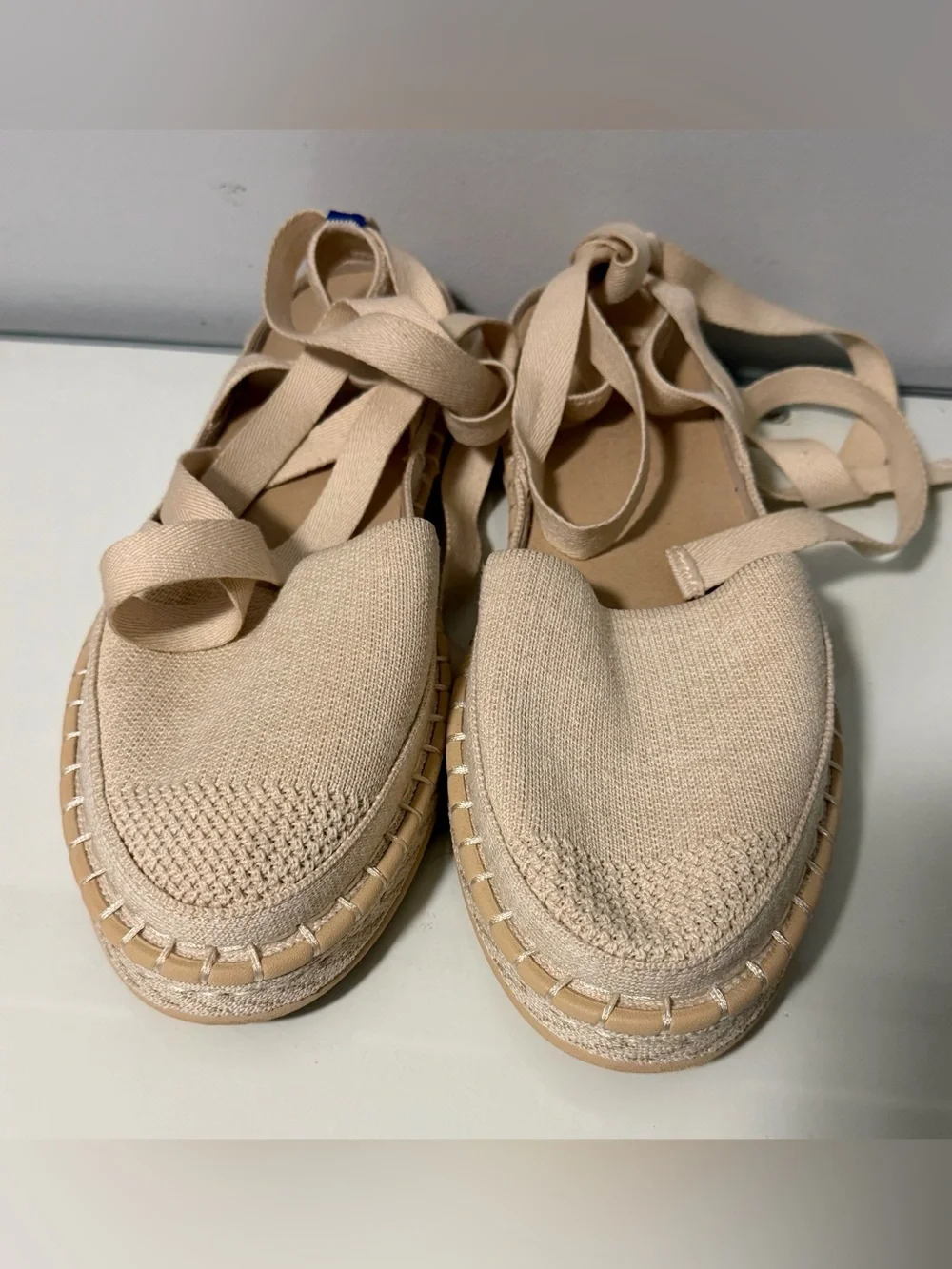 Rothy's Cream Lace-Up Espadrille